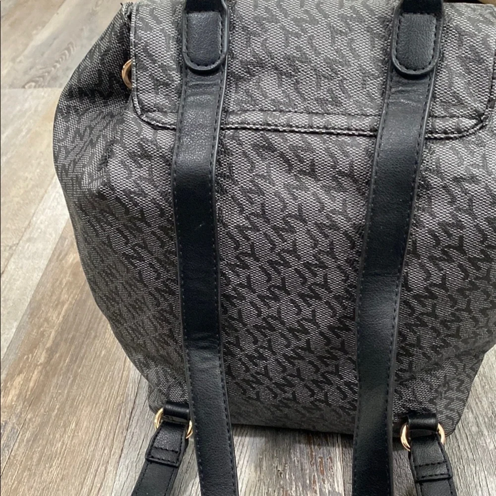 Jones New York Charcoal and Black Textured Backpack
